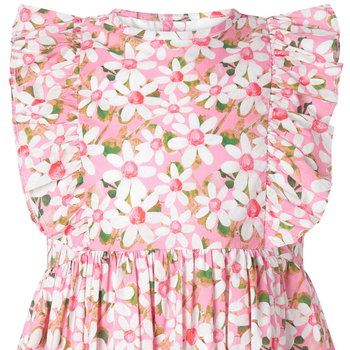 Graphic Flower Frill Front Dress