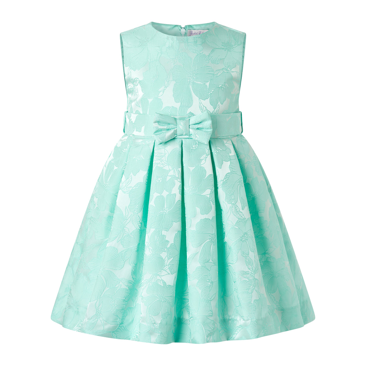 Aqua Floral Damask Party Dress