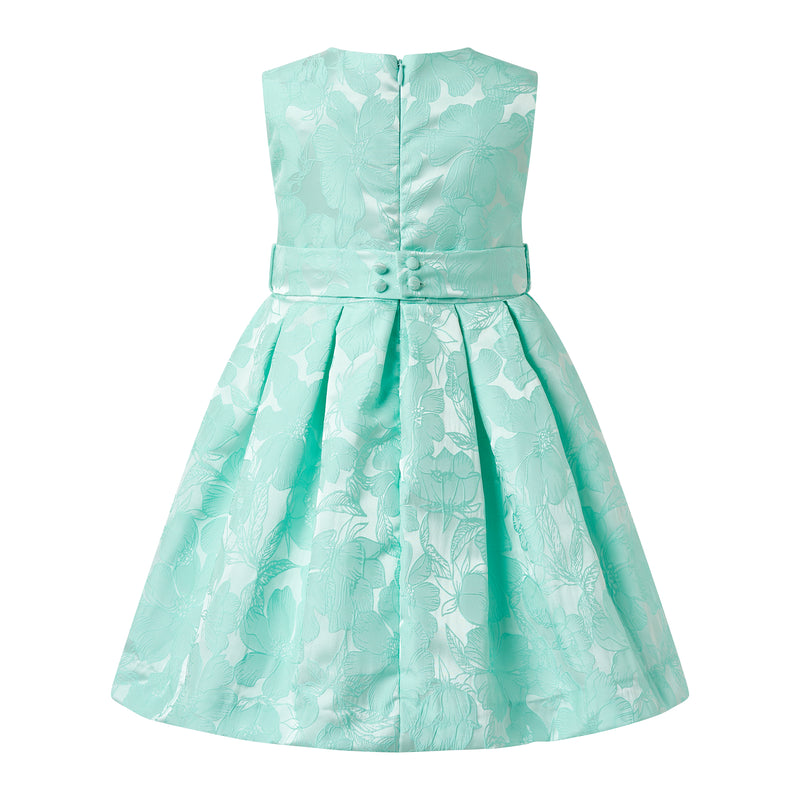 Aqua Floral Damask Party Dress