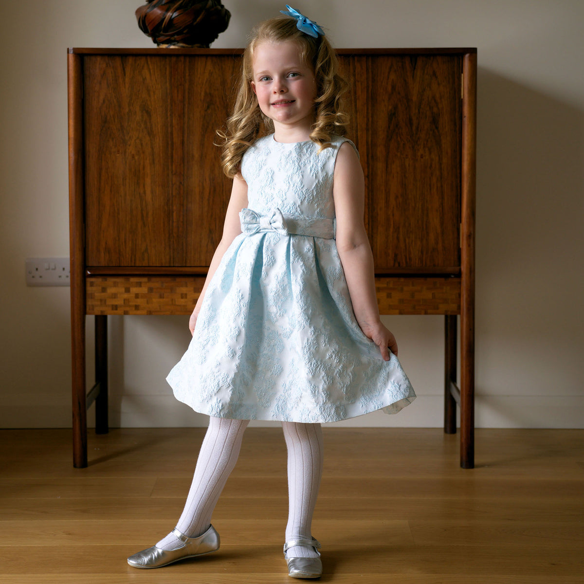 Blue Floral Damask Dress