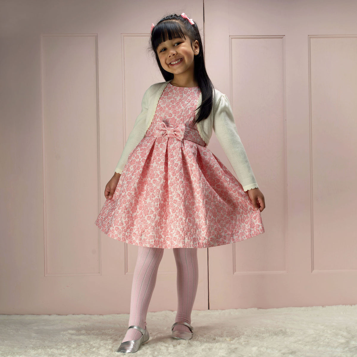 Pink Floral Damask Dress