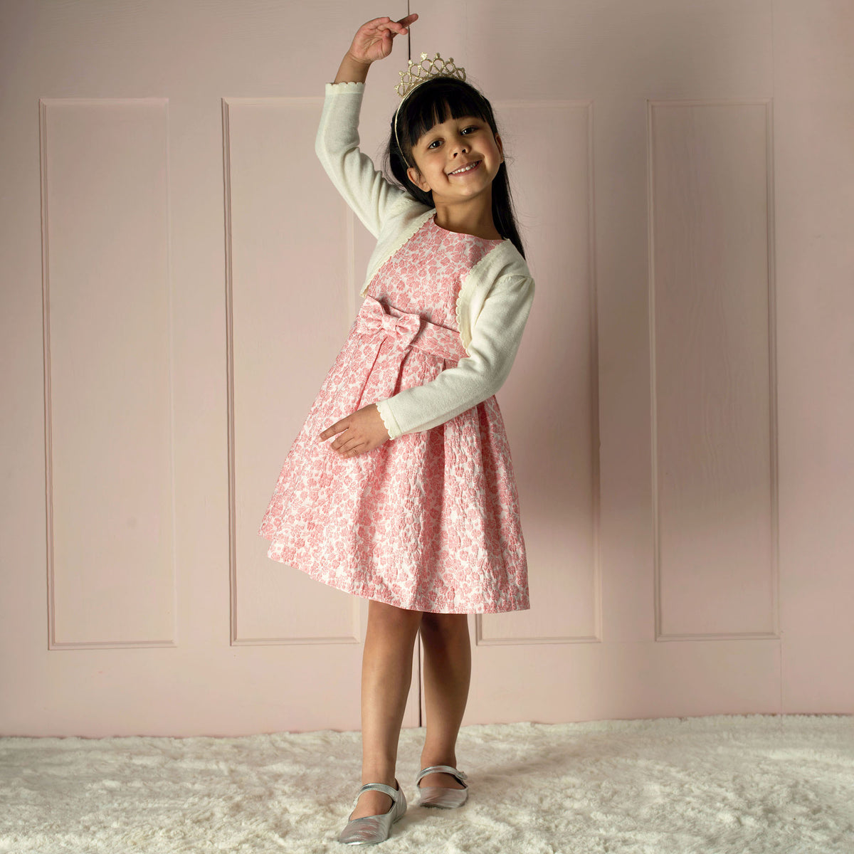 Pink Floral Damask Dress