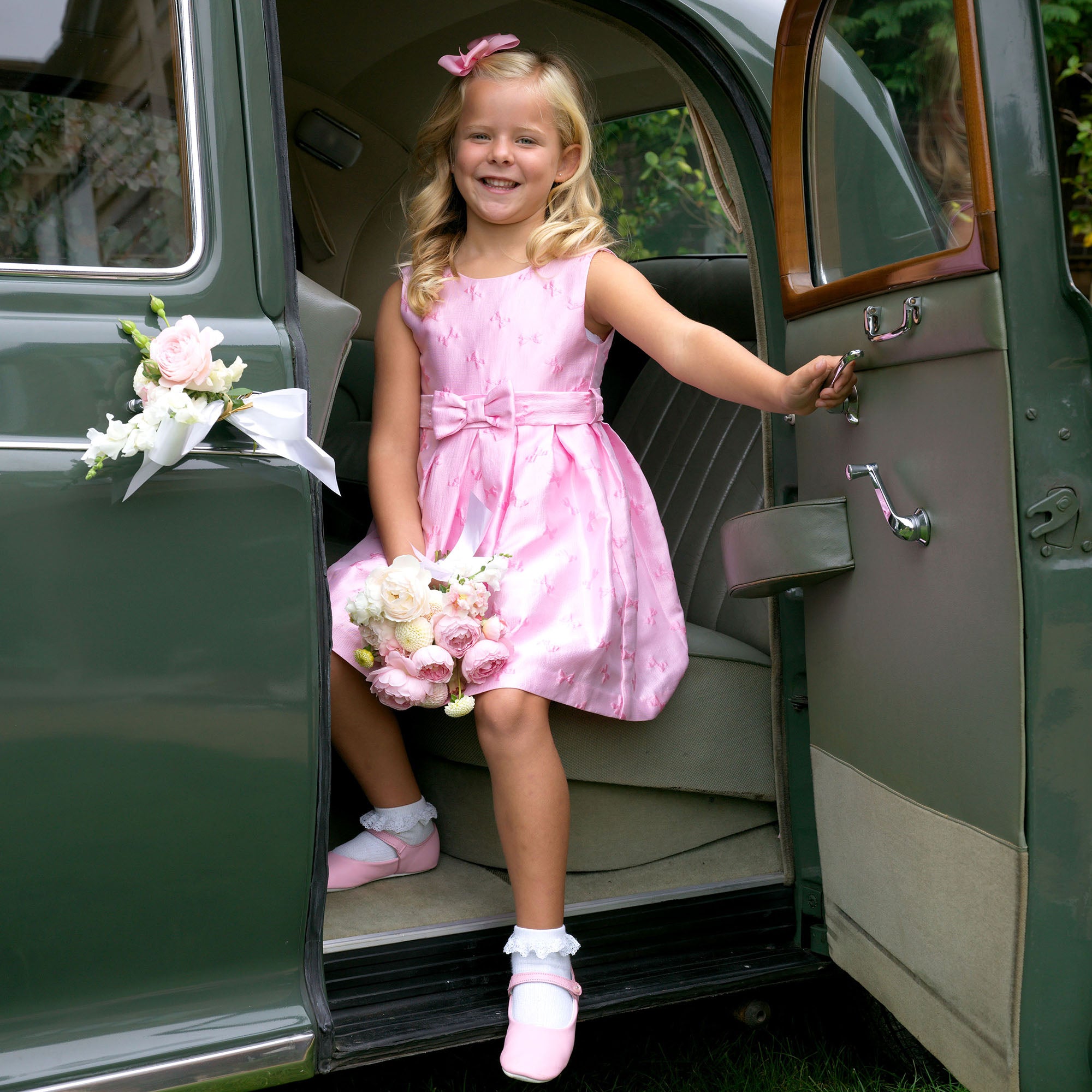 Pink Bow Damask Dress