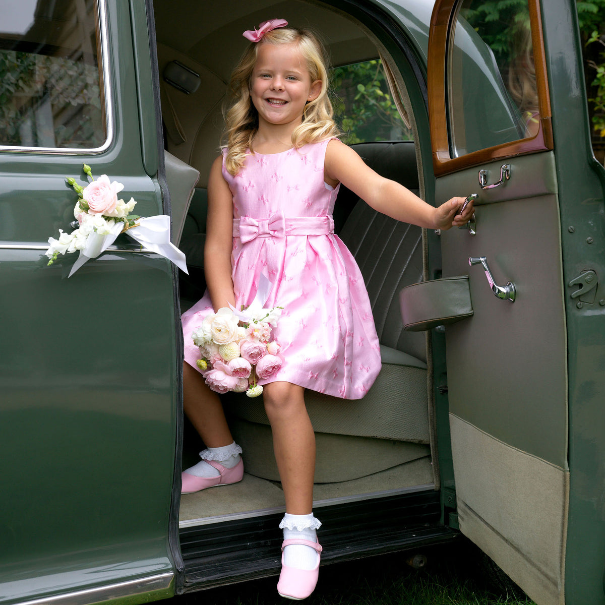 Pink Bow Damask Dress
