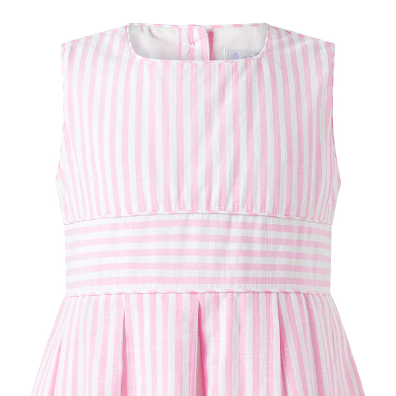 Pastel Oxford Pleated Stripe Dress | Rachel Riley UK | Heritage Clothing