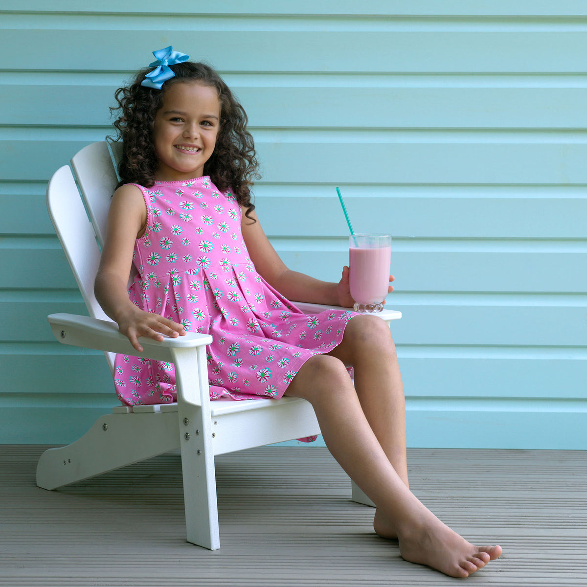 Pink Daisy Jersey Dress