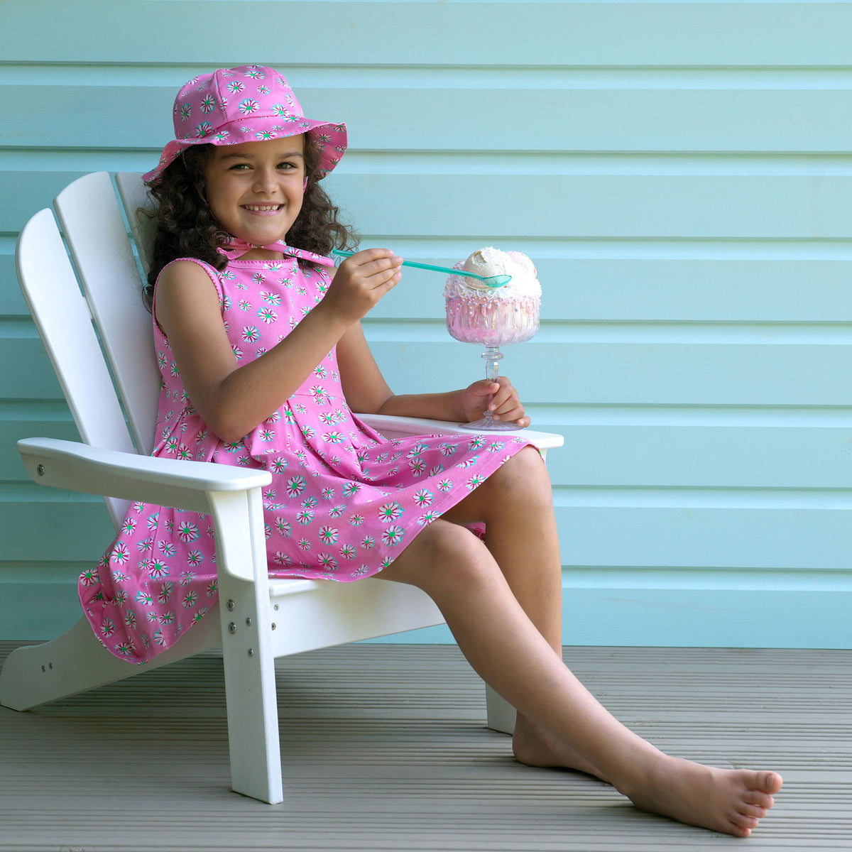 Pink Daisy Jersey Dress