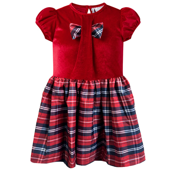 Red Velvet Check Party Dress