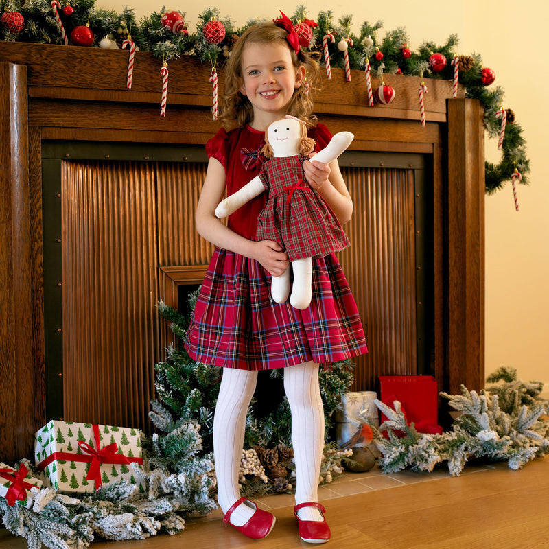 Red Velvet Check Party Dress
