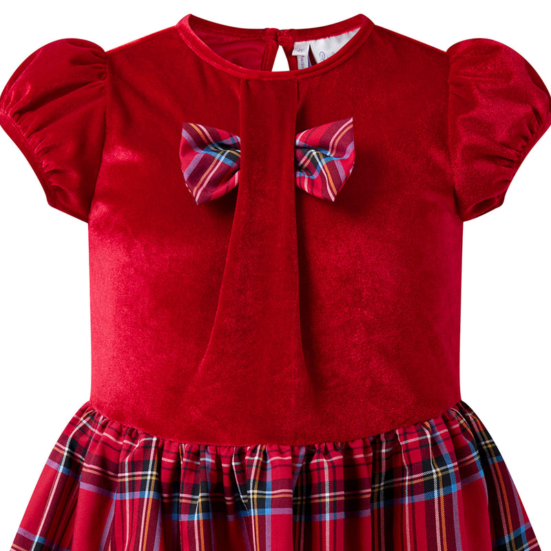 Red Velvet Check Party Dress