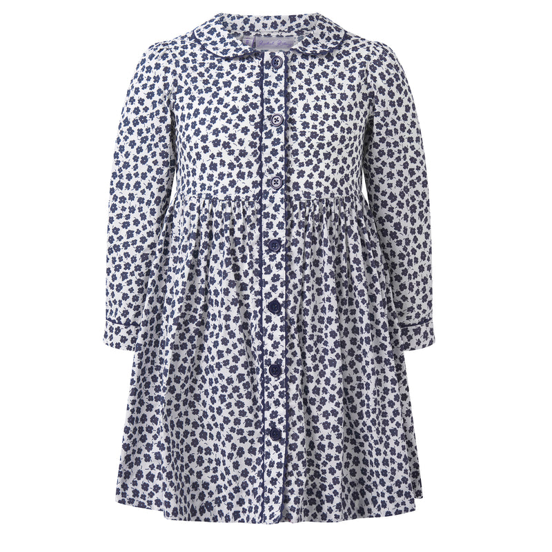 Floral LS Button-front Dress