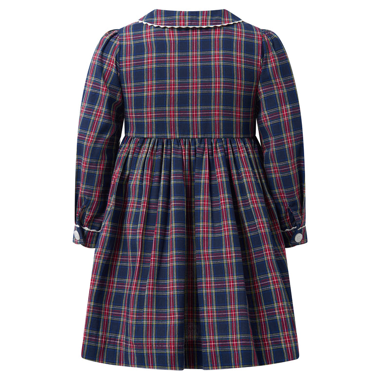 Tartan LS Button-front Dress