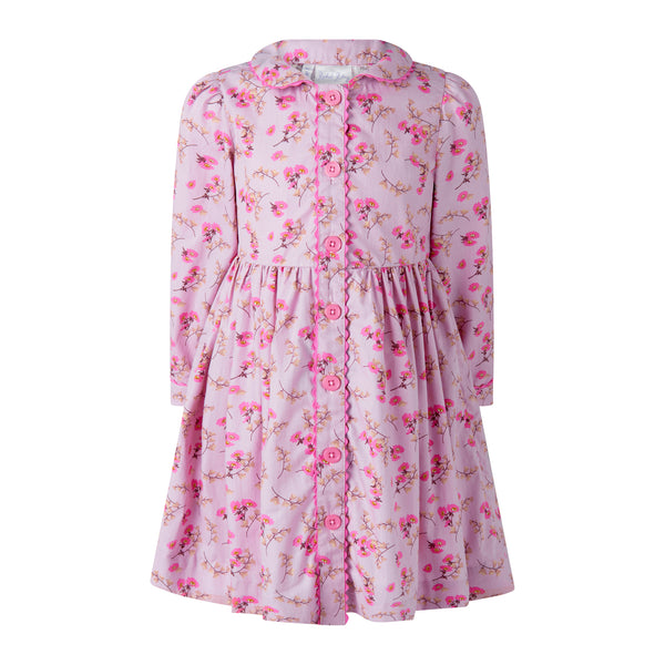 Floral Foxglove Button-front Dress