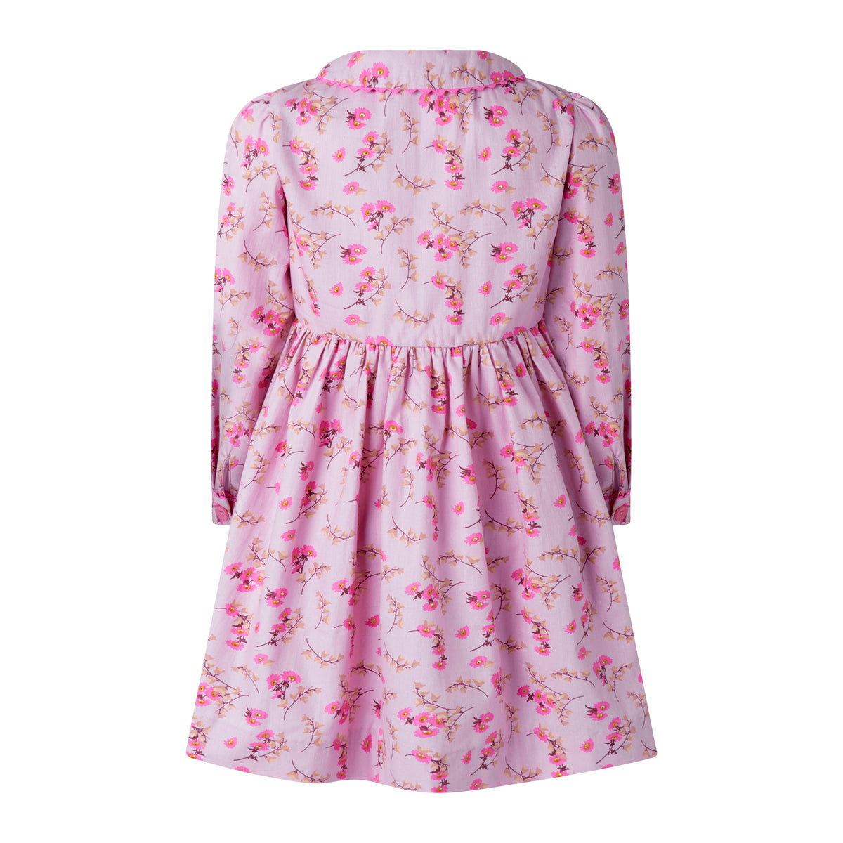 Pink Floral Foxglove Button-front Dress