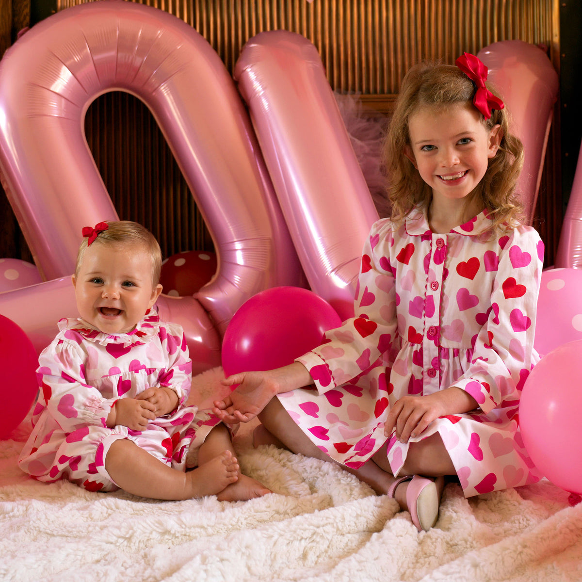 Scatter Heart Button Front Dress