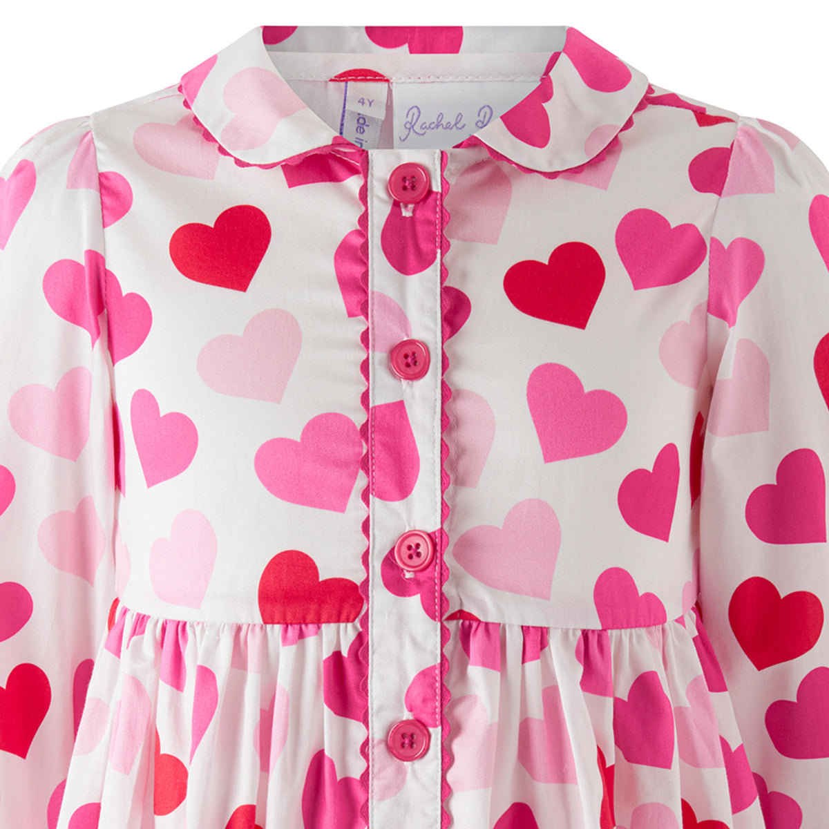 Scatter Heart Button Front Dress