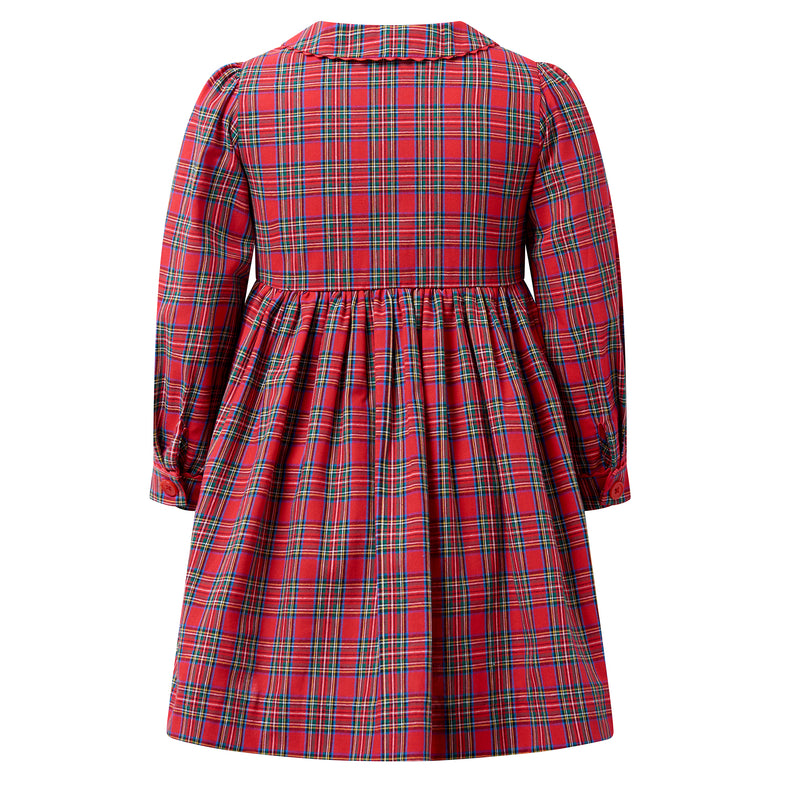 Tartan LS Button-front Dress