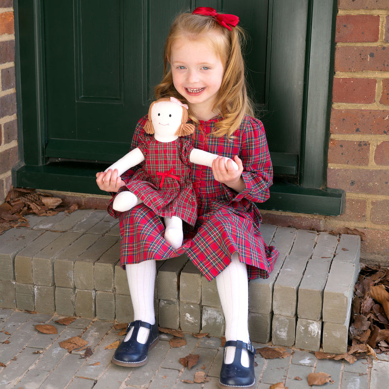 Tartan LS Button-front Dress