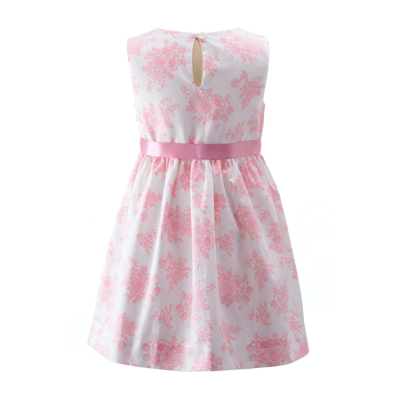 Pink Floral Toile Dress