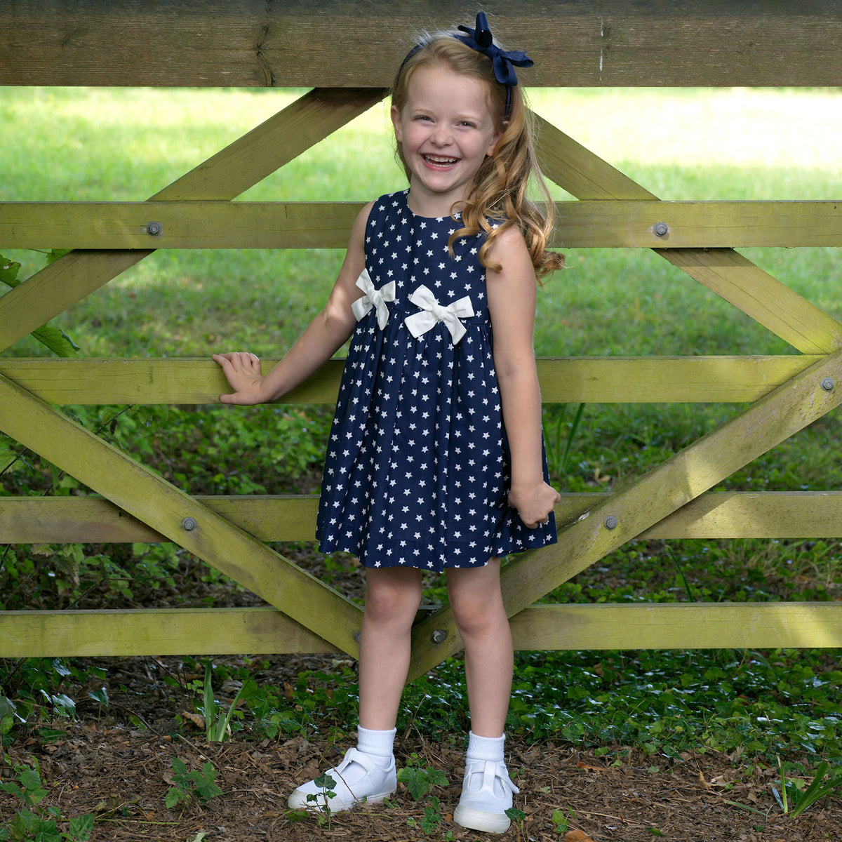 Star Print Bow Dress