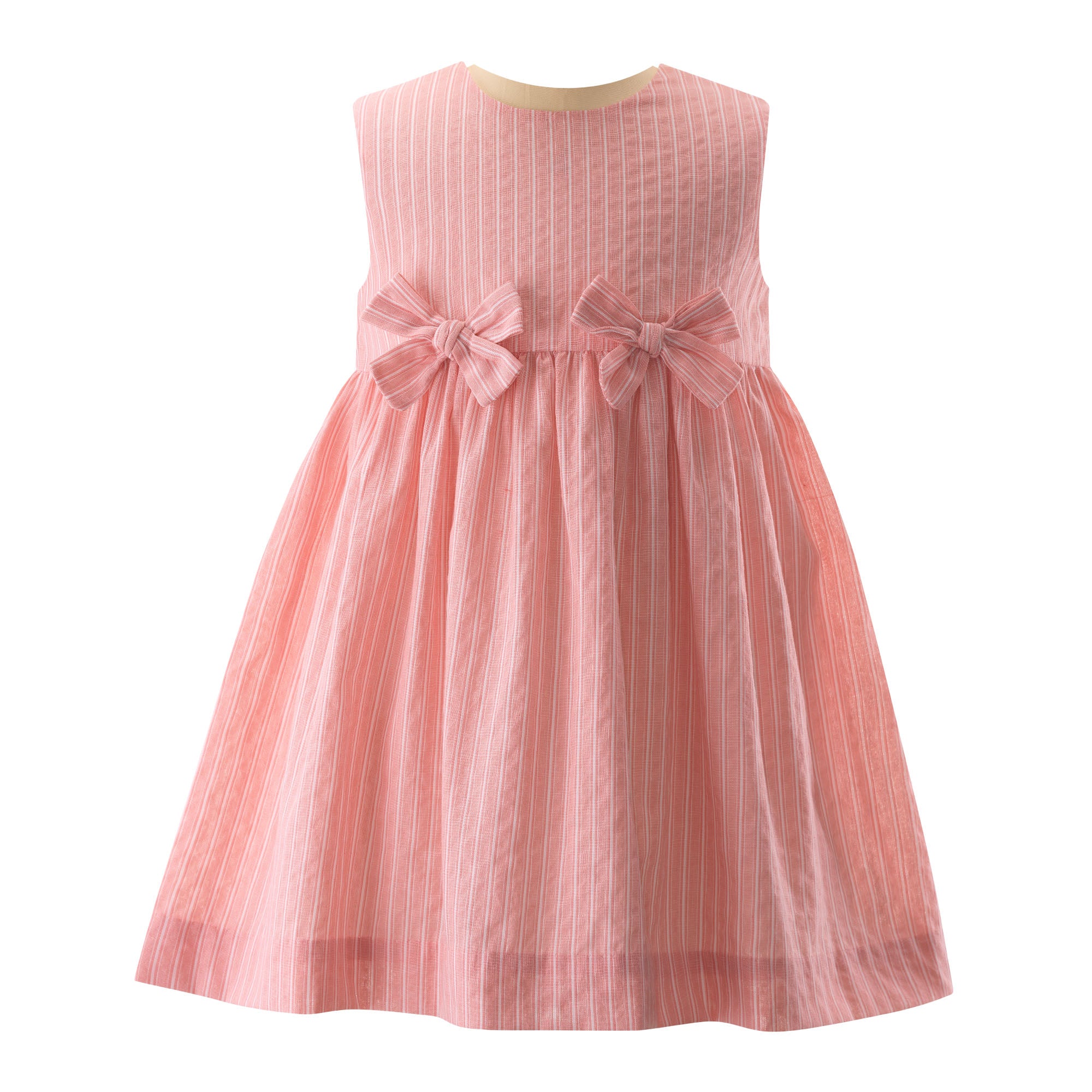 Blue Stripe Bow Strap Loose Dress