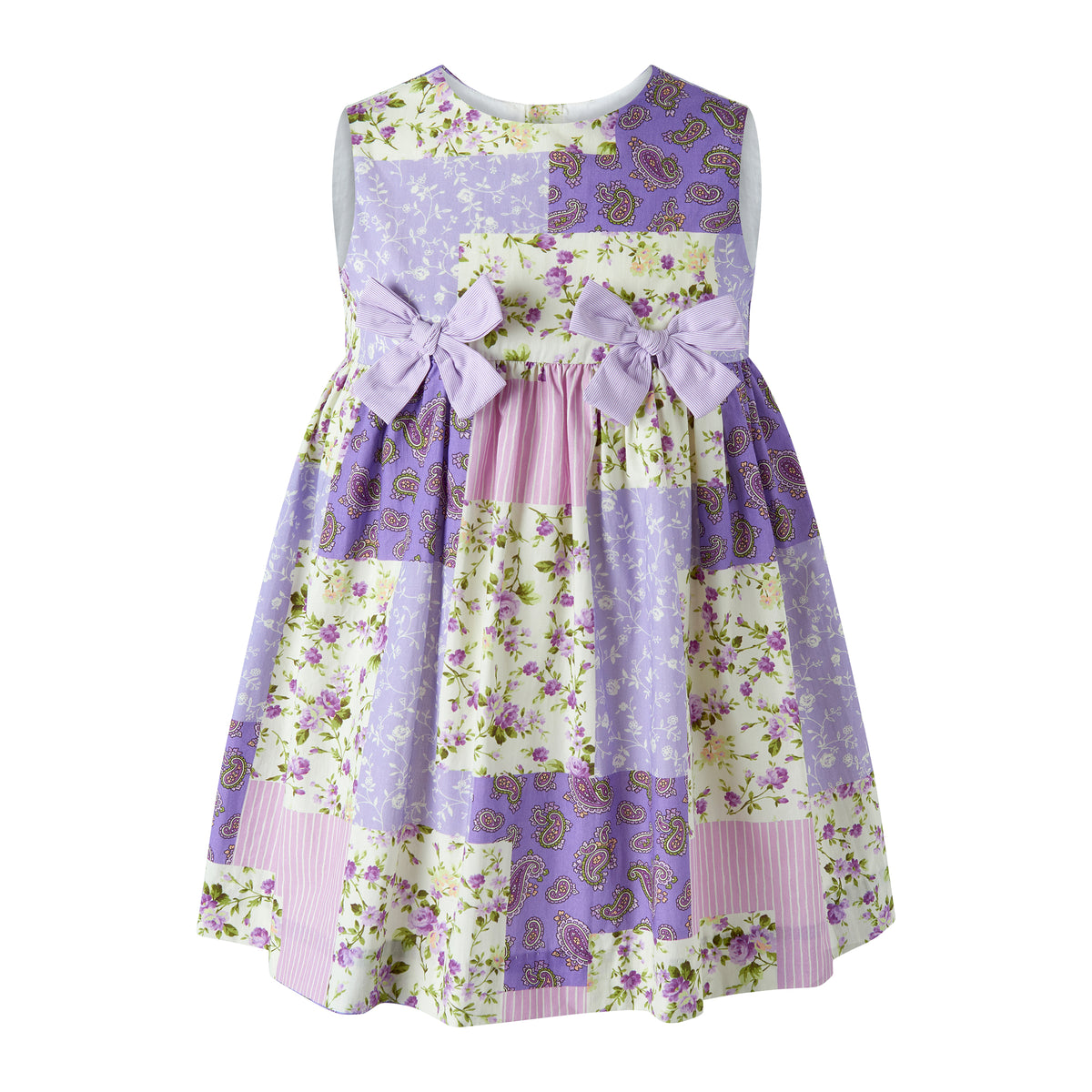 Purple Patchwork Bow Dress