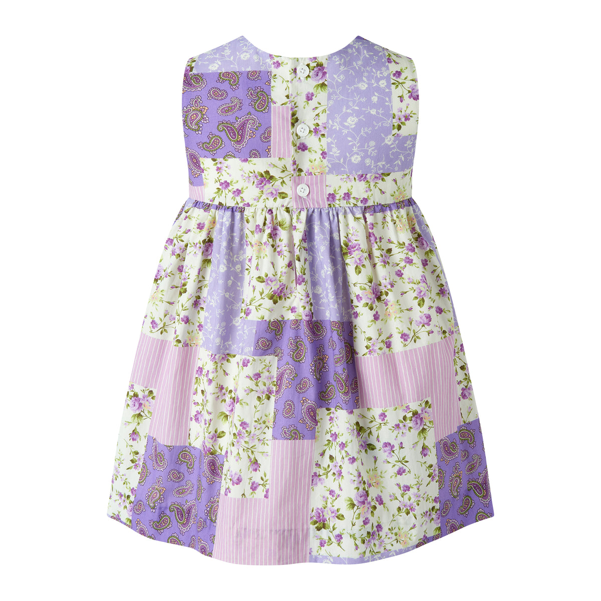 Purple Patchwork Bow Dress