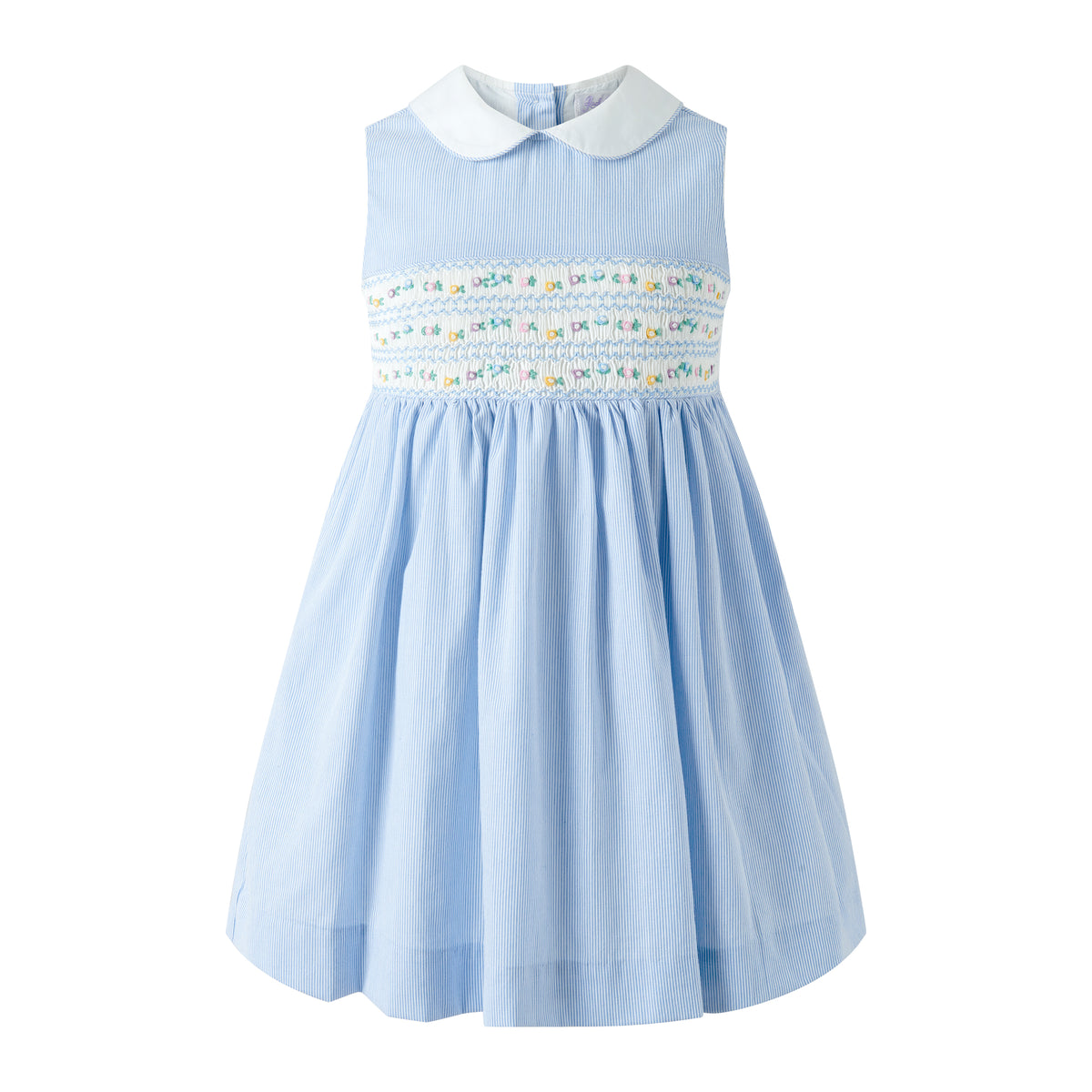 Blue Stripe Smocked Dress