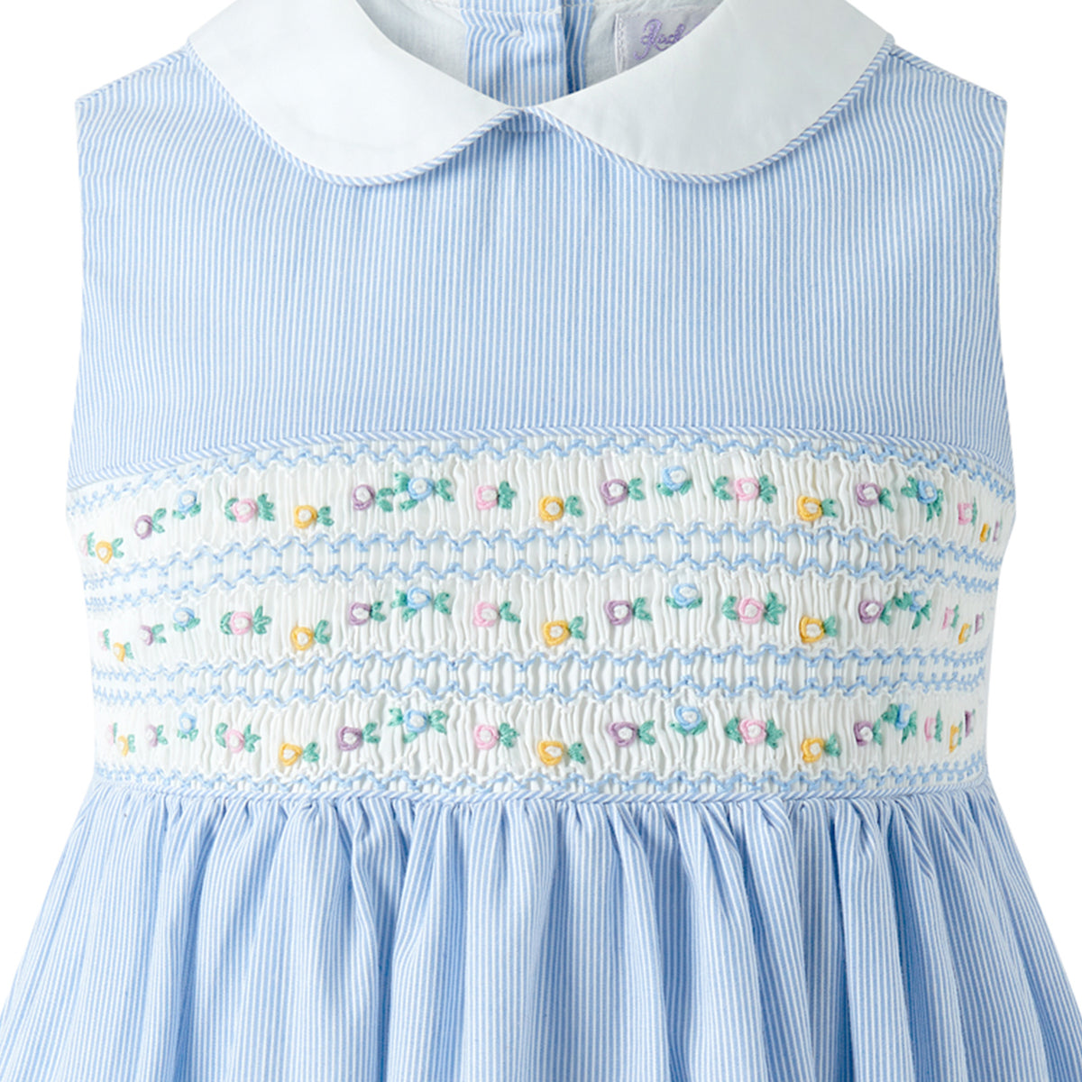 Blue Stripe Smocked Dress