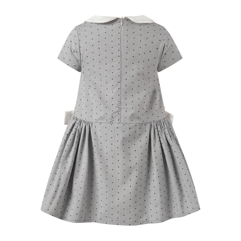 Contrast Bow Dot Dress