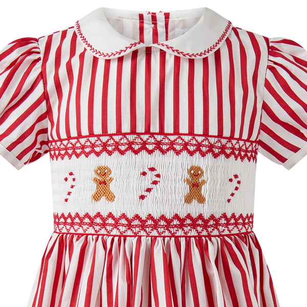 Candy Cane Stripe Smocked Dress