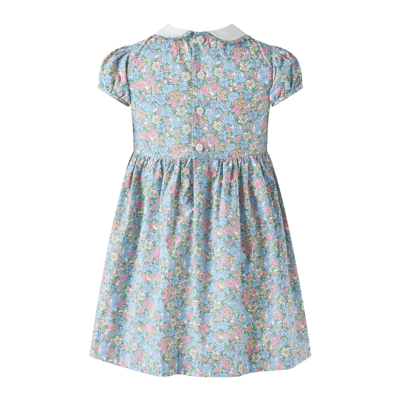 Floral Geometric Smocked Dress