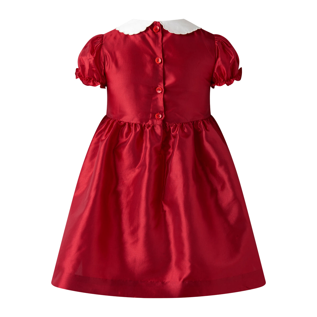 Red Taffeta Smocked Dress