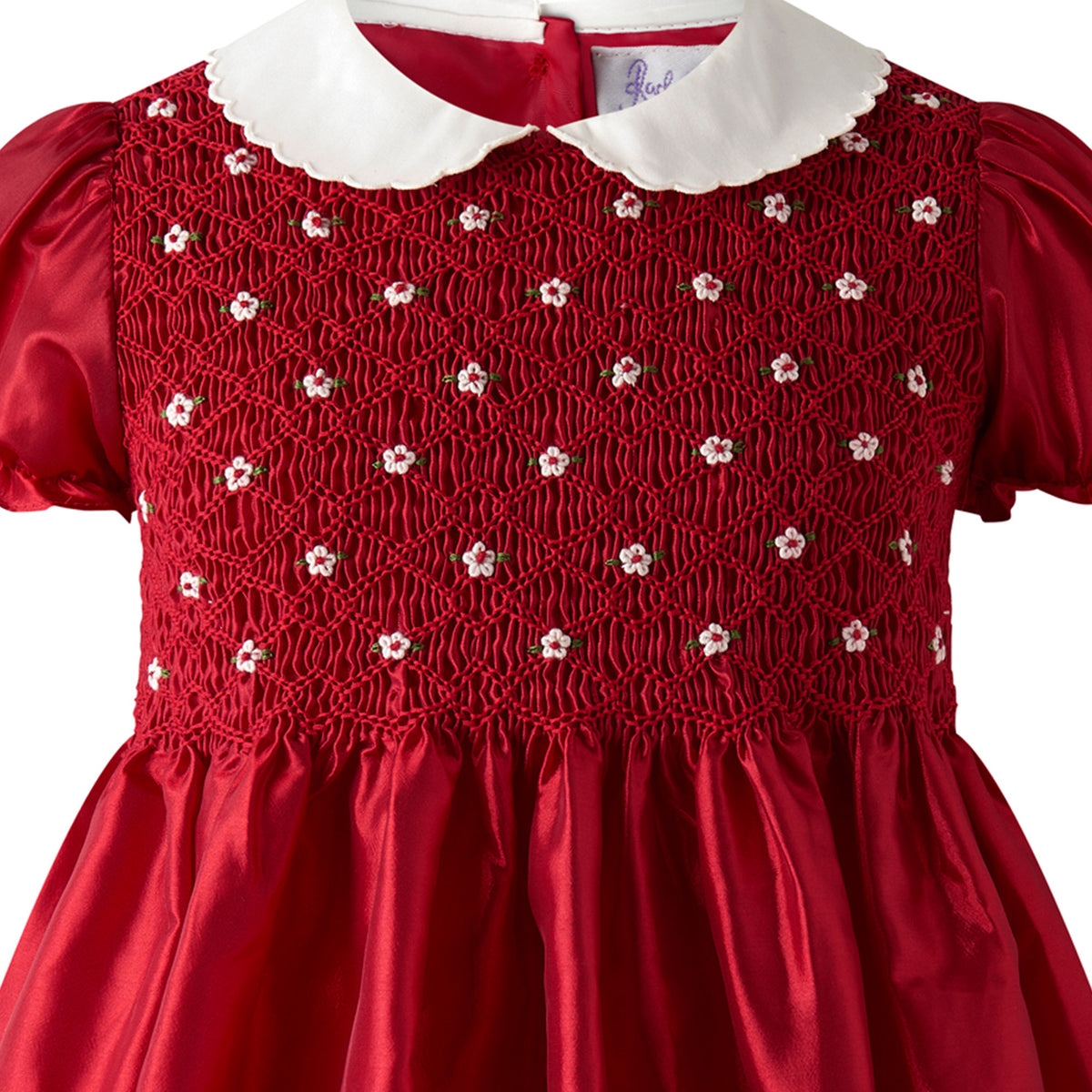 Red Taffeta Smocked Dress