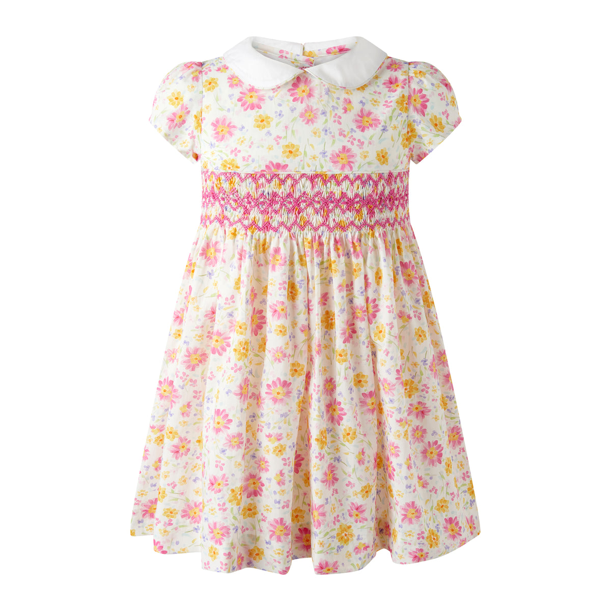 Aquarelle Floral Smocked Dress
