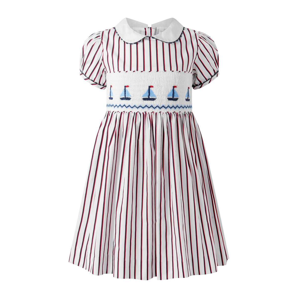Sailboat Smocked Stripe Dress