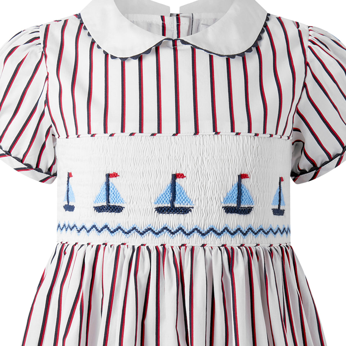 Sailboat Smocked Stripe Dress