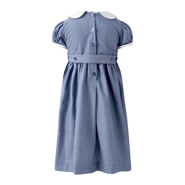 Heart Smocked Chambray Dress