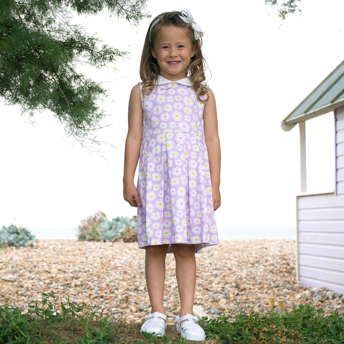Purple Daisy Jersey Dress