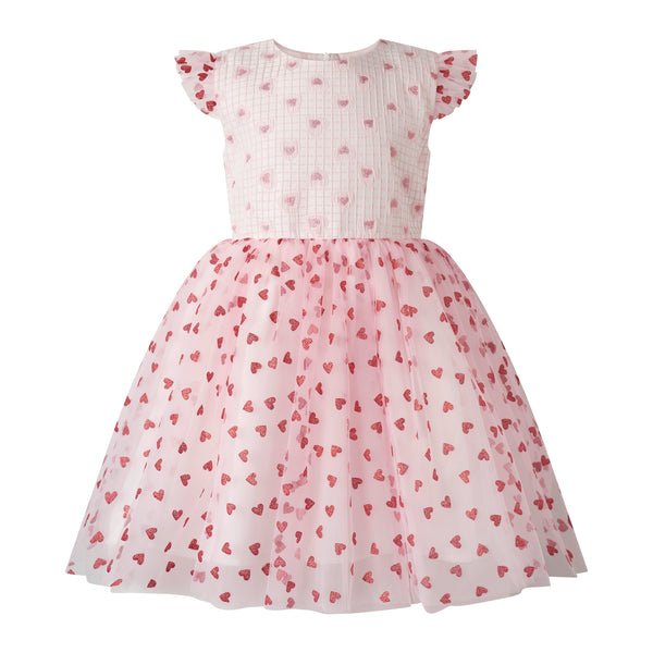 Grid Heart  Damask Tulle Dress
