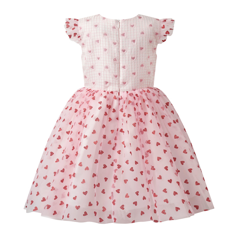 Grid Heart  Damask Tulle Dress