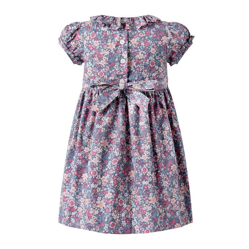 Floral SS Smocked Dress