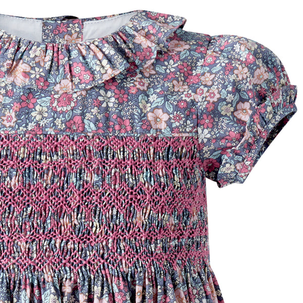 Floral SS Smocked Dress