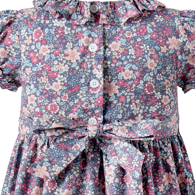 Floral SS Smocked Dress