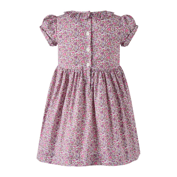 Floral SS Smocked Dress