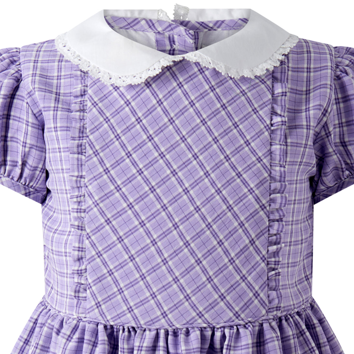 Check Frill Front Dress