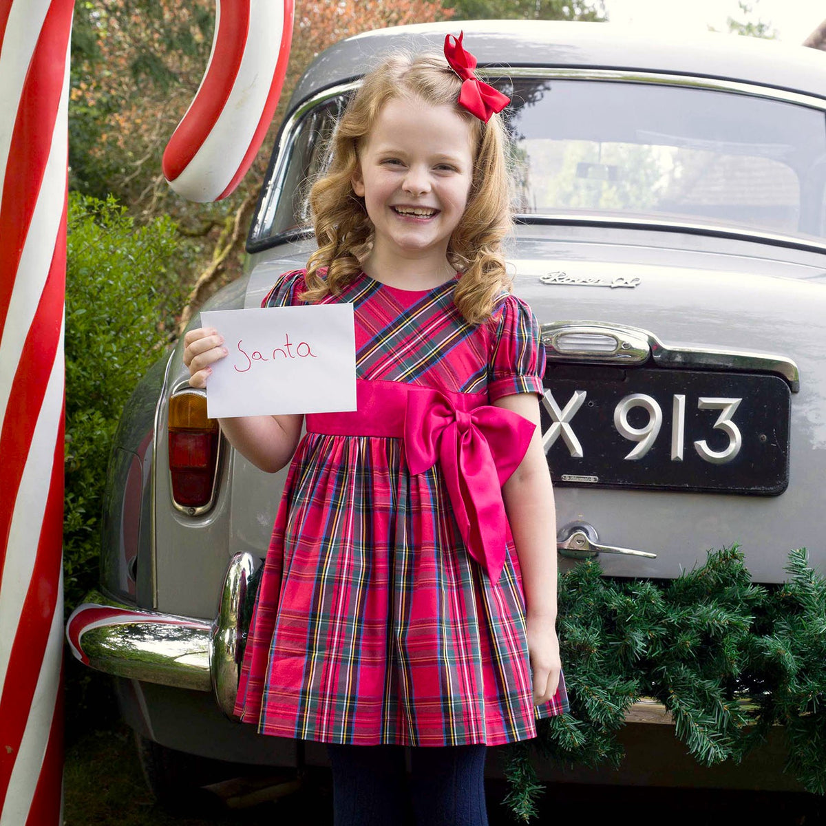 Red Tartan Bow Dress