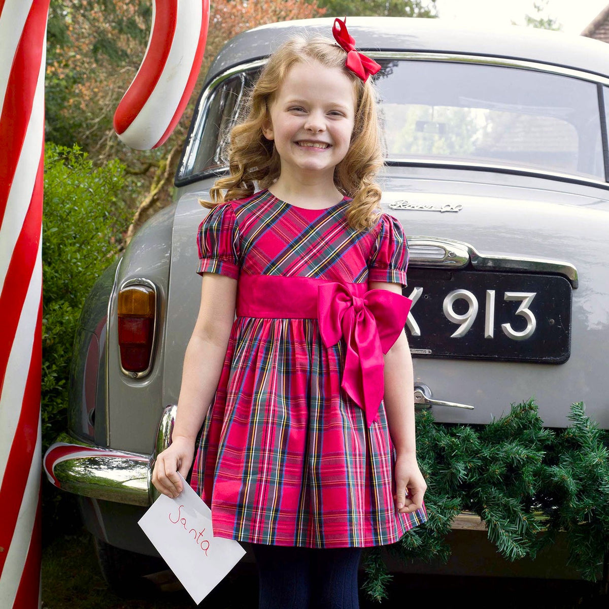 Red Tartan Bow Dress