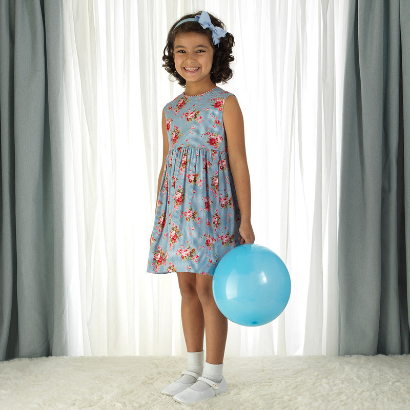 Gingham Floral Dress