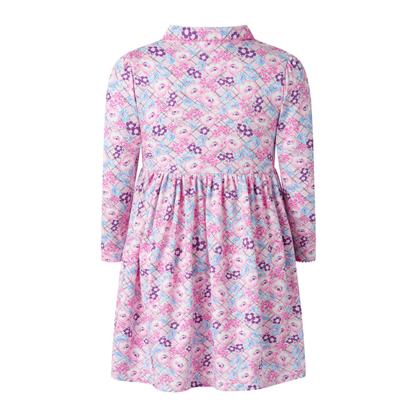 Floral Check Jersey Dress